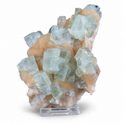 Natural Green Apophyllite with Heulandite Crystal Specimen – India