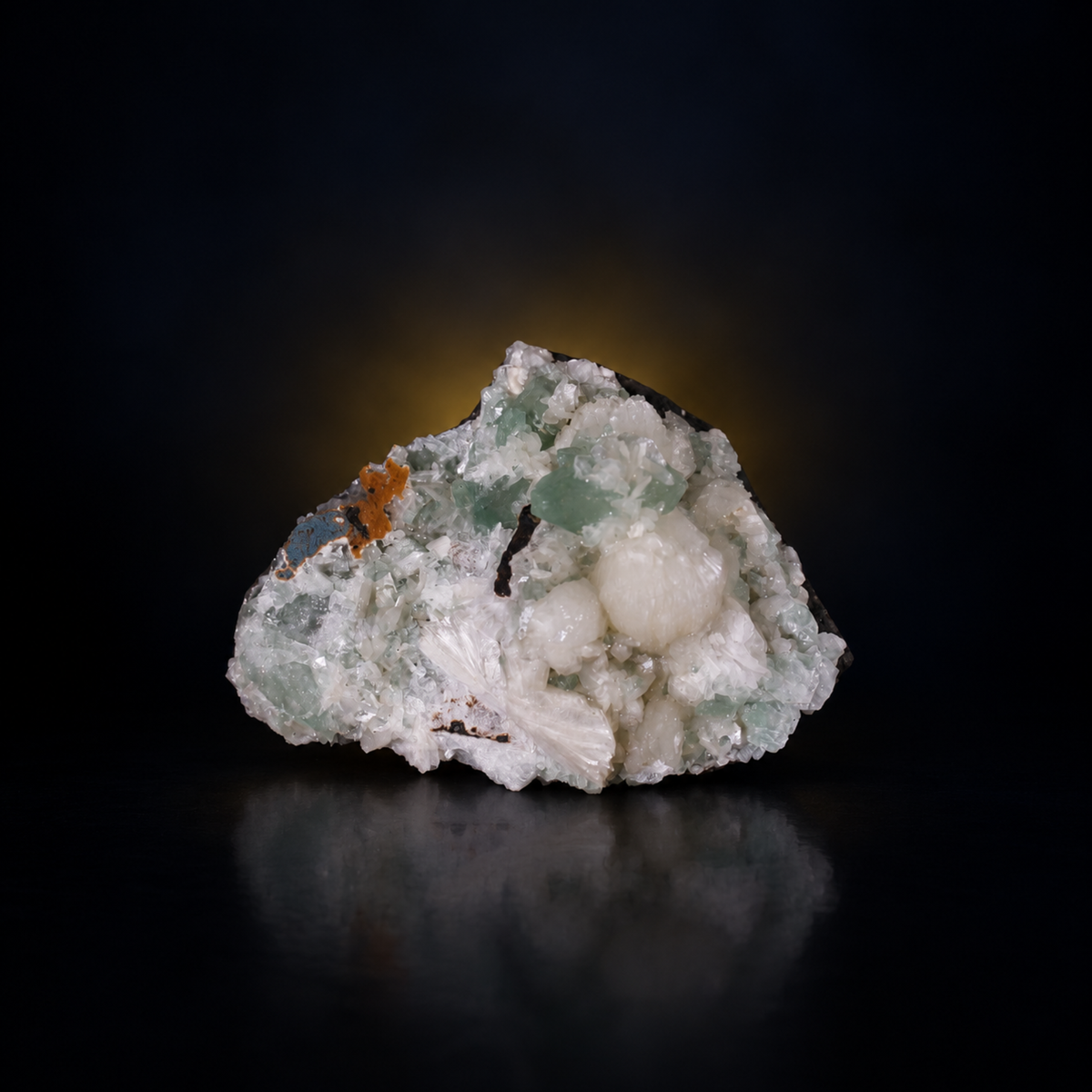 Natural Green Apophyllite with Stilbite & Heulandite – 630 g