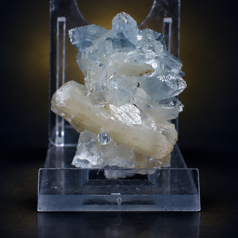 Stilbite Radiating Sheaves with Apophyllite Cluster | 30 g