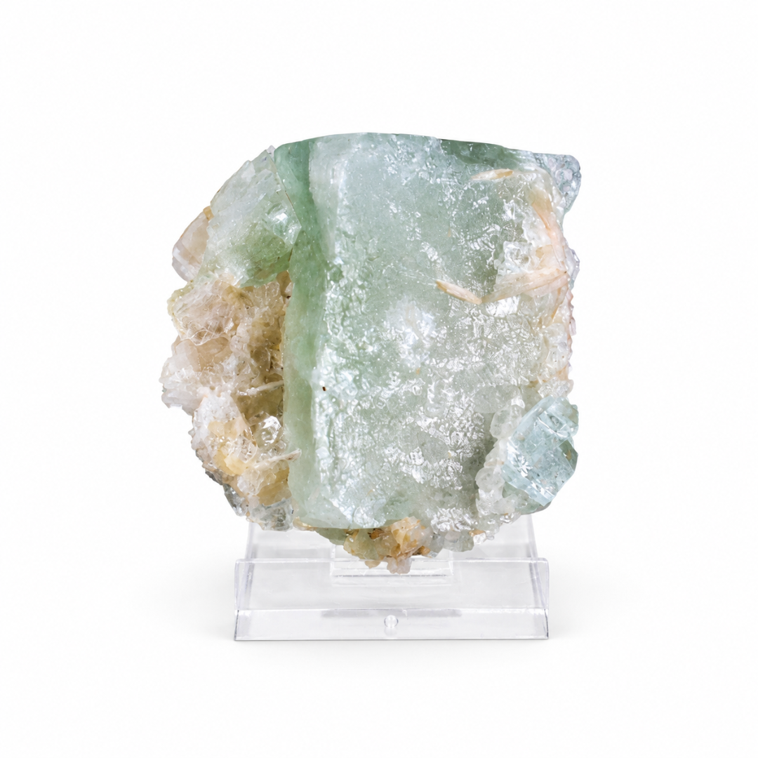 Natural Green Apophyllite with Heulandite Mineral Specimen – 90g