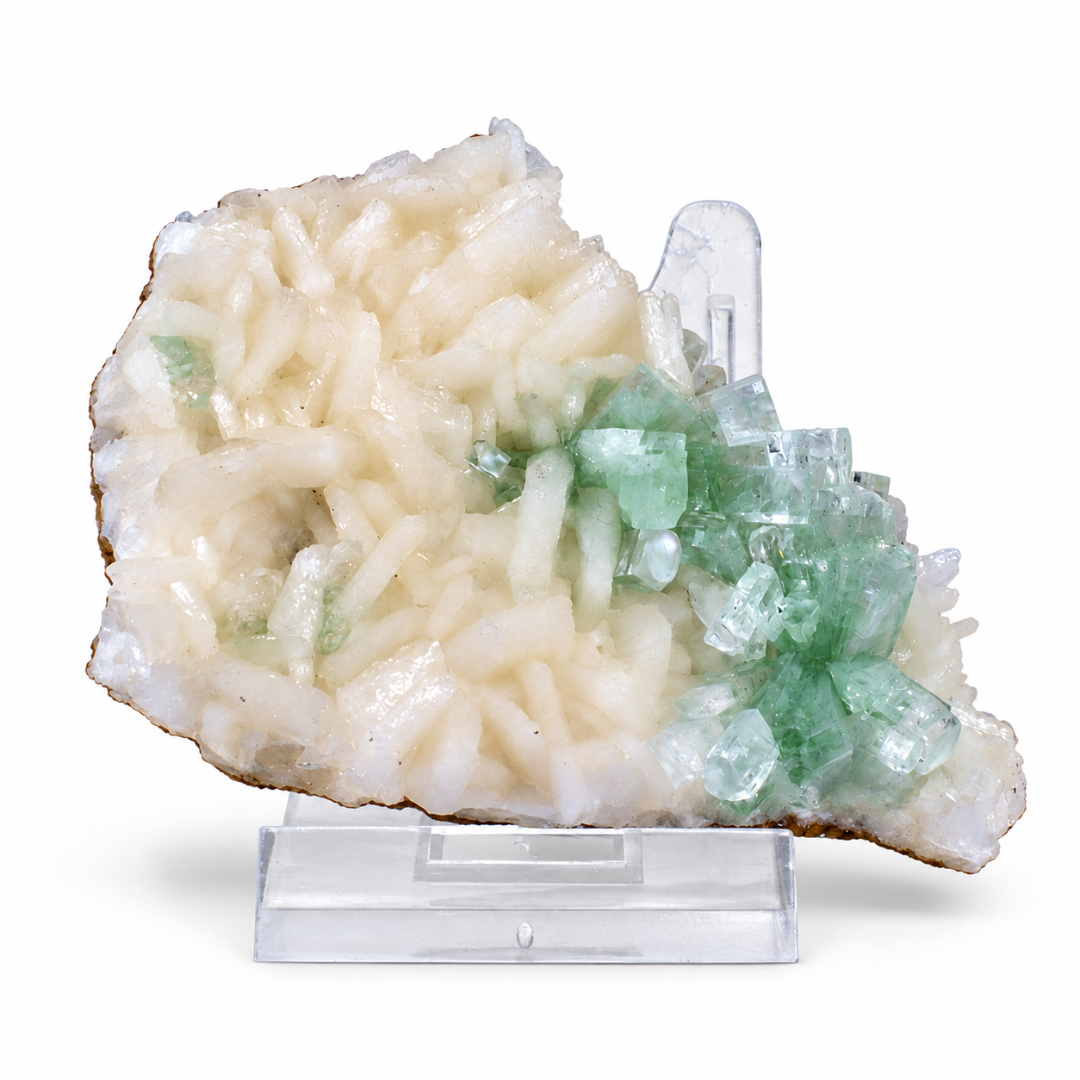 Natural Green Apophyllite with Heulandite Mineral Specimen – 74g