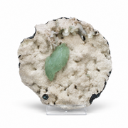 Natural Green Apophyllite with Heulandite Mordenite Crystal Specimen – India