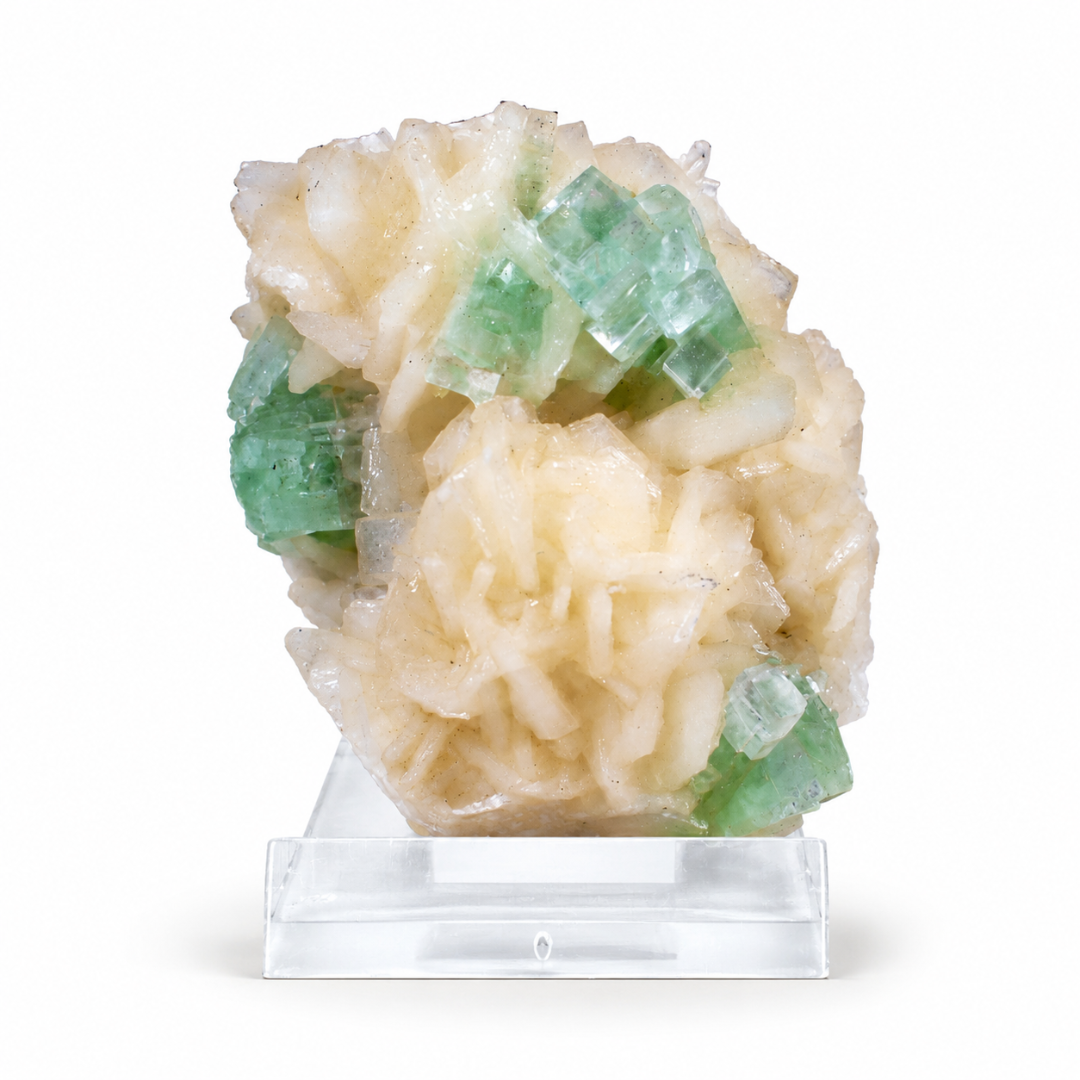 Natural Green Apophyllite with Heulandite Mineral Specimen – 90g