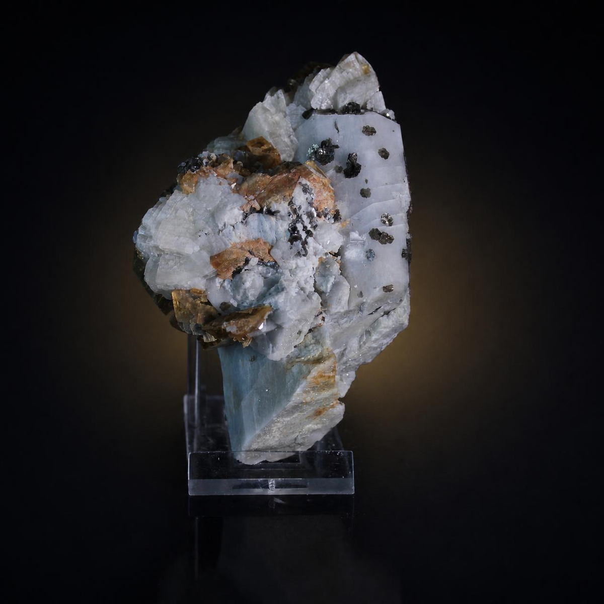 Apatite and Pyrite and Tourmaline specimen — India, 280 g.