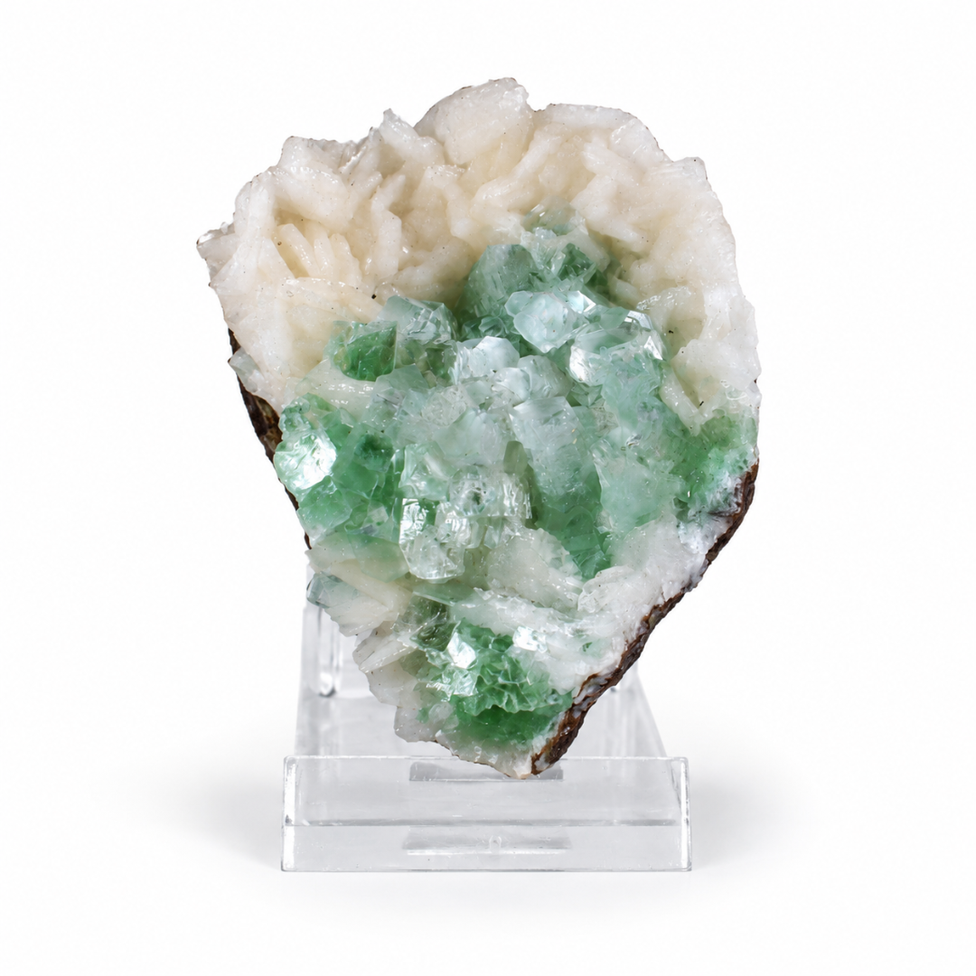 Natural Green Apophyllite with Heulandite Mineral Specimen – 100g