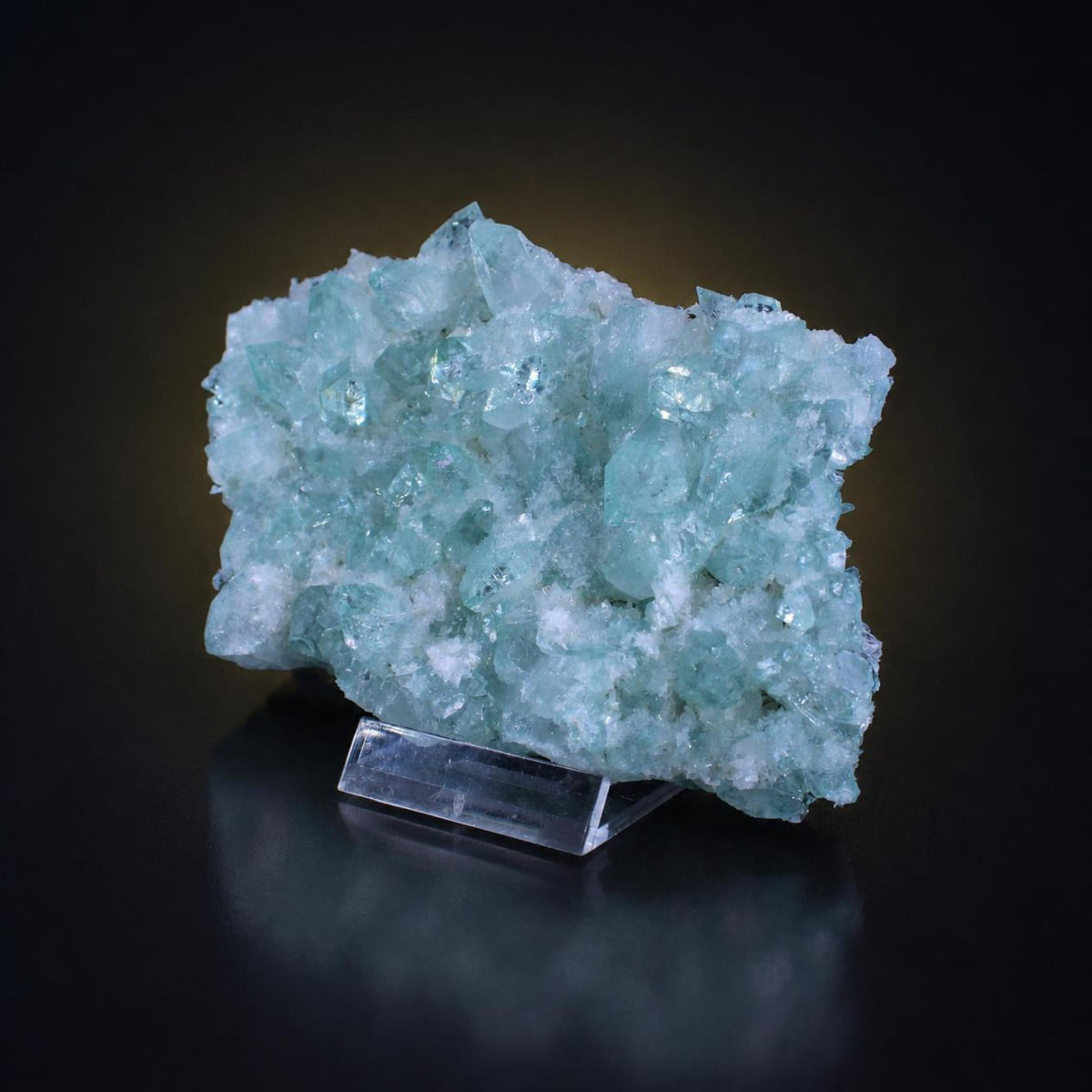 Natural Green Apophyllite Crystal Matrix Mineral Specimen from India 200 gm 14 × 8 × 2 cm