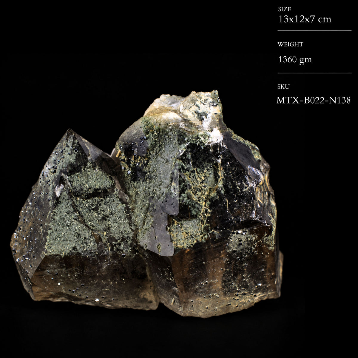 Natural Smoky Quartz Crystal Cluster 13 × 12 × 7 cm 1360 g