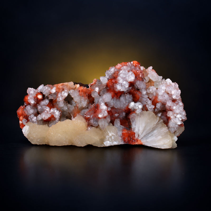 Apophyllite with Stilbite on Druzy Bladed Formation · 350 g · 15 × 8 × 5 cm