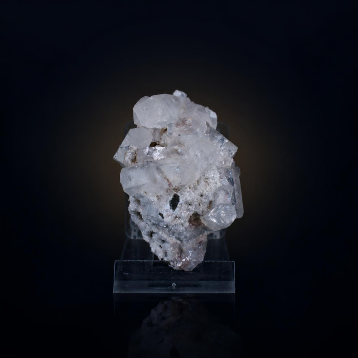 White Apophyllite Cluster on Quartz Matrix Natural Indian Mineral Specimen 7 × 4 × 4 cm | 80 g