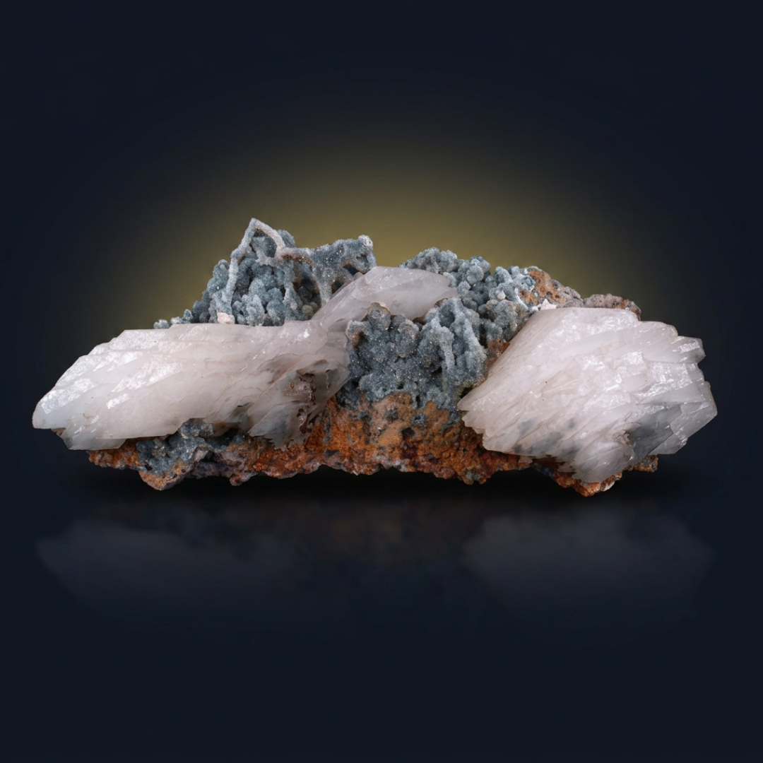 Stilbite and Heulandite and Chalcedony specimen — India, 1000 g.