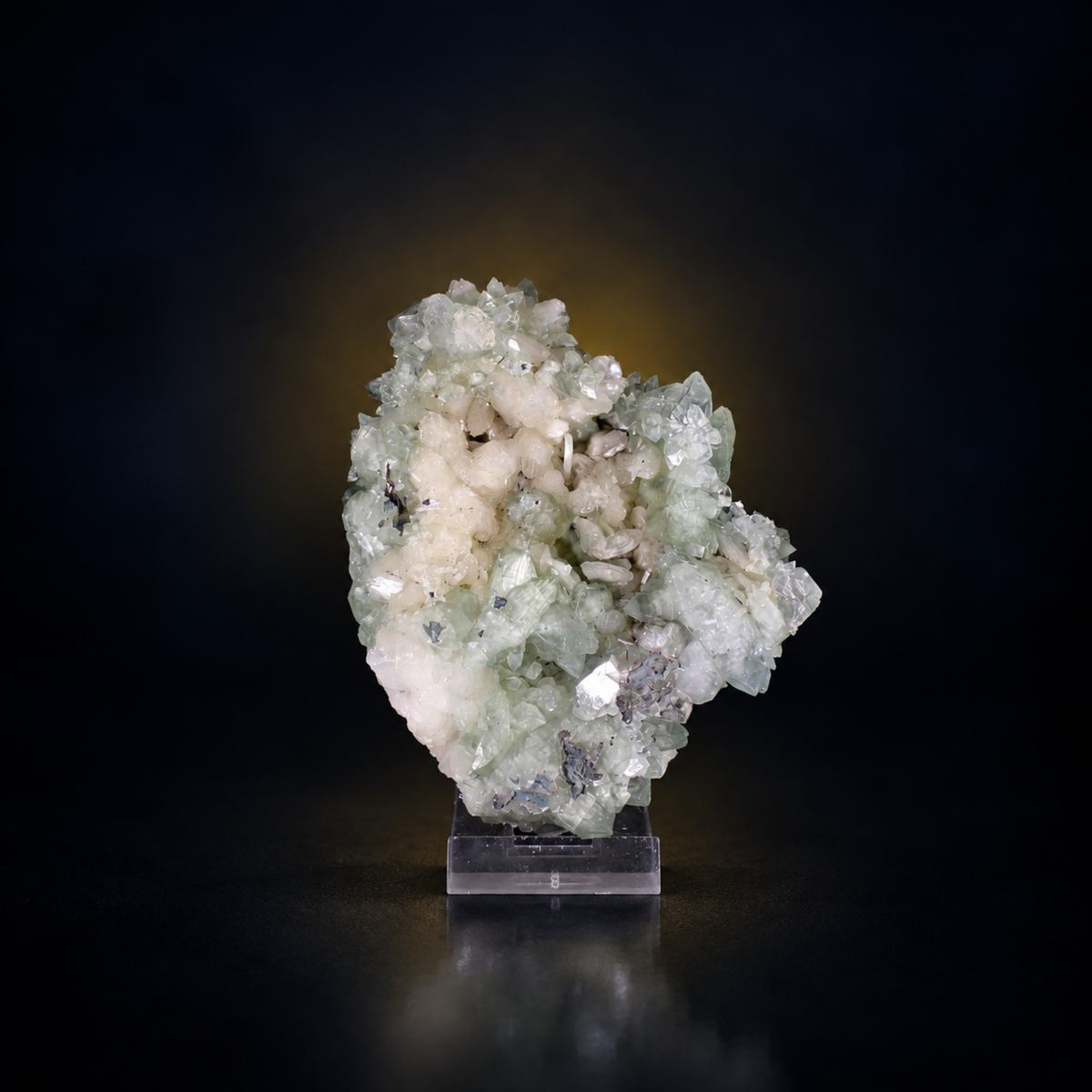 Natural Green Apophyllite with Stilbite on Matrix – 330 g