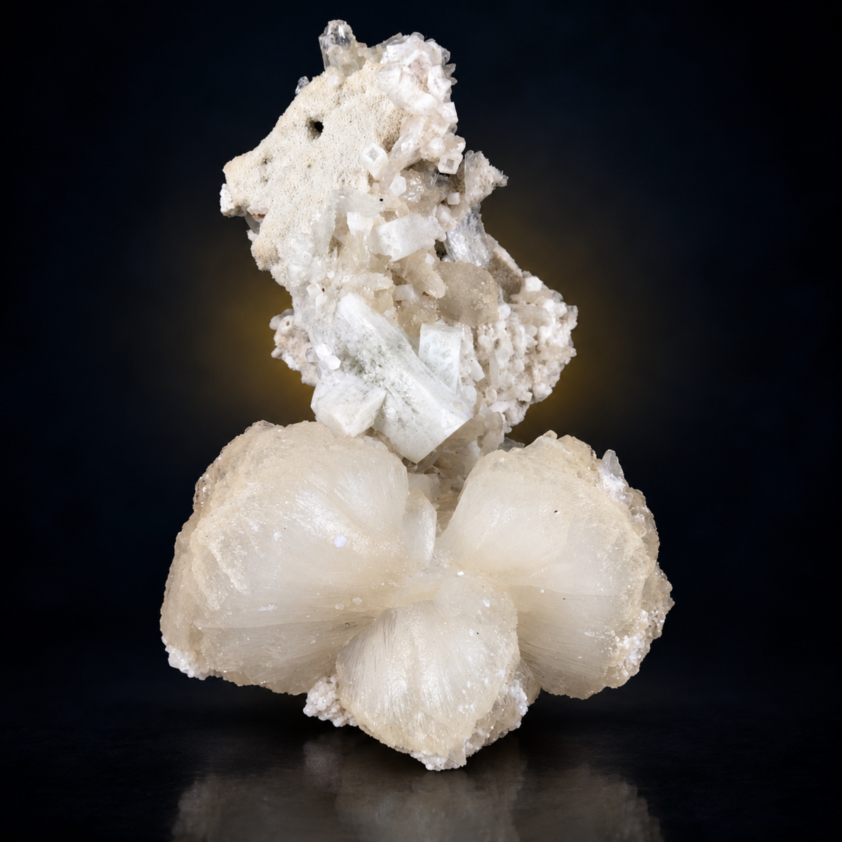 Natural Stilbite with Heulandite Crystal Cluster – 230 g