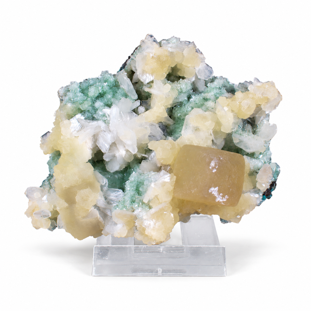 Natural Stilbite with Calcite Mineral Specimen – 120g