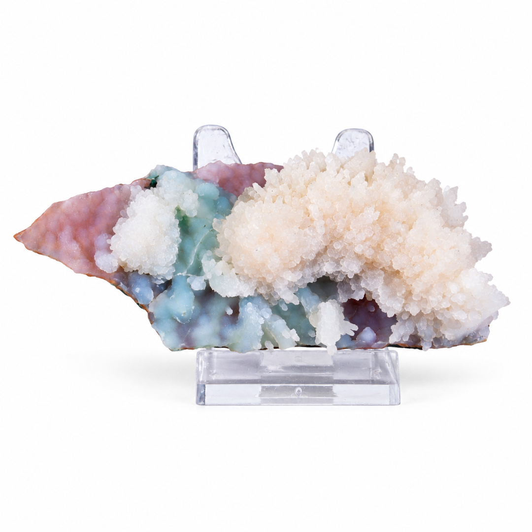 Natural Scolecite with Chalcedony &amp; Heulandite Mineral Specimen – 80g