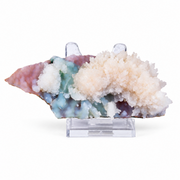 Natural Scolecite with Chalcedony &amp; Heulandite Mineral Specimen – 80g