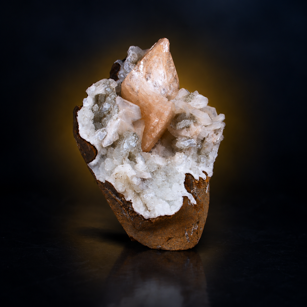 Natural Stilbite with Chalcedony Mineral Specimen – 210g