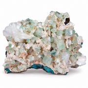 Natural Green Apophyllite with Heulandite Crystal Specimen – India