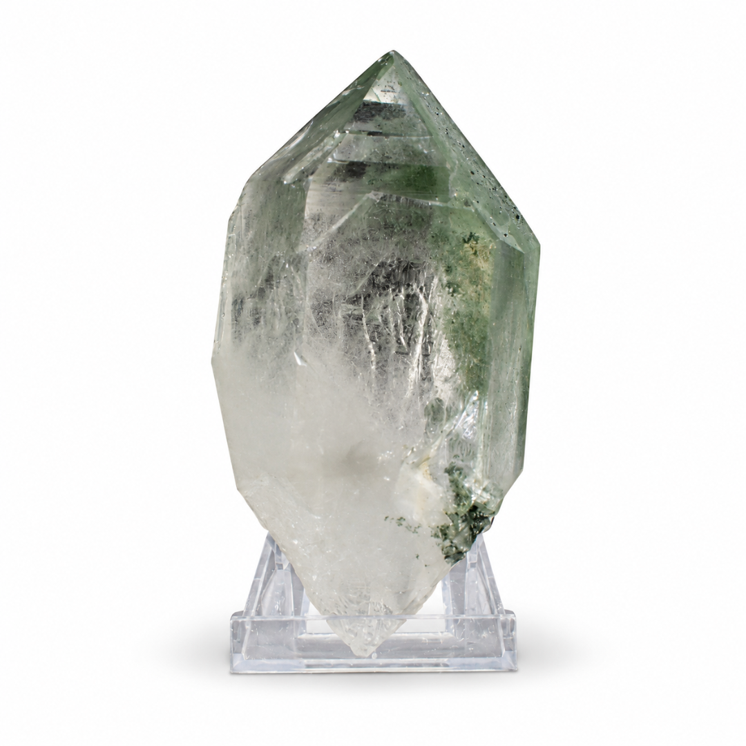 Natural Green Chlorite Himalayan Quartz Crystal – Mineral Specimen from India