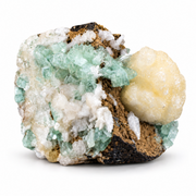 Natural Green Apophyllite with Heulandite Matrix Crystal Specimen – India