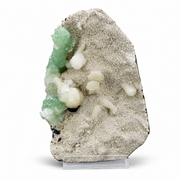 Natural Green Apophyllite with Heulandite Crystal Specimen – India