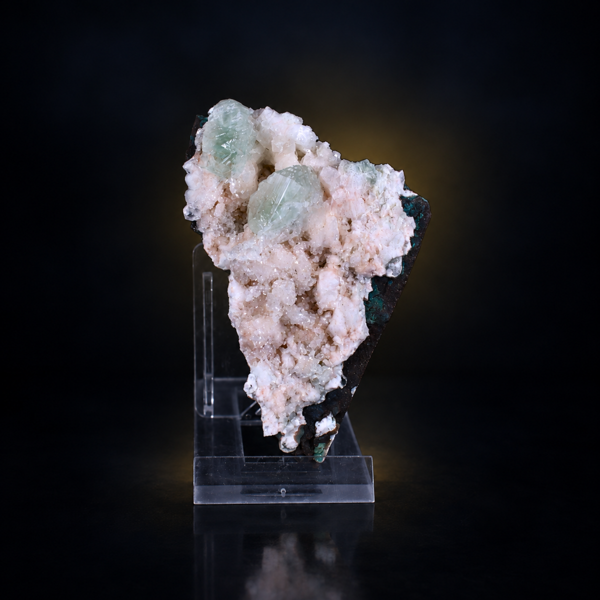 Green Apophyllite Crystals on Stilbite Matrix 8×6×4 cm | 120g