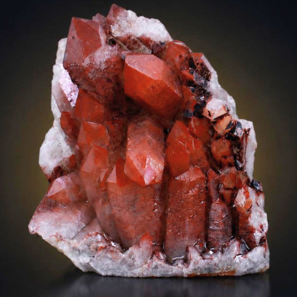 Red Hematite Quartz Prismatic Crystal Group | 230 g | 10 × 7 × 3 cm