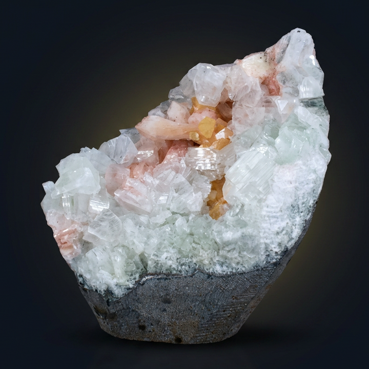 Natural Apophyllite with Heulandite &amp; Calcite Matrix