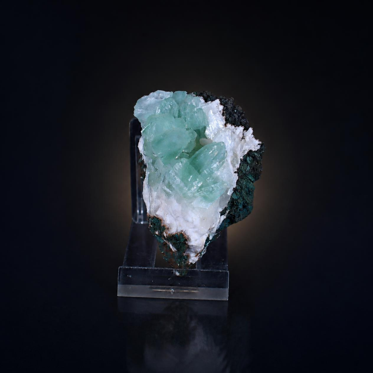 Green Apophyllite & Stilbite Mineral Specimen Collector Crystal 130 g