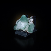 Green Double-Terminated Tabular Apophyllite on White and Dark Brown Matrix · 150 g · 7 × 6 × 5 cm · Pune, Maharashtra, India