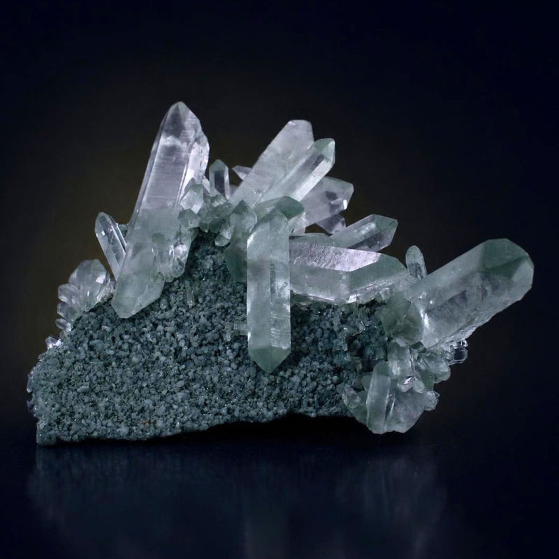 Green Himalayan Quartz Prismatic Crystal Cluster | 890 g | 12 × 11 × 5 cm