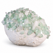 Natural Green Apophyllite, Stilbite with Heulandite Crystal Specimen – India