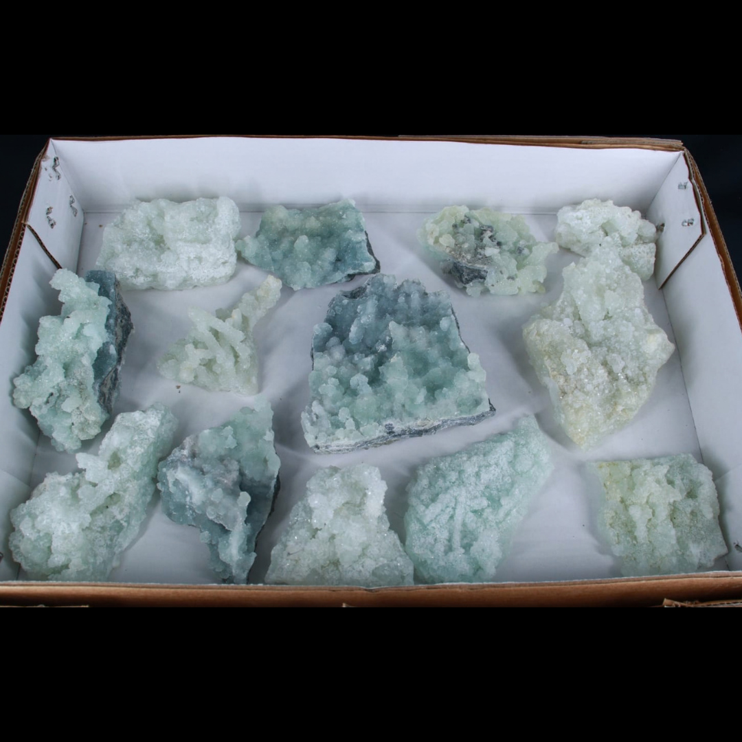 Natural Chalcedony Crystal Lot – 13 PCS – Mineral Specimens from India
