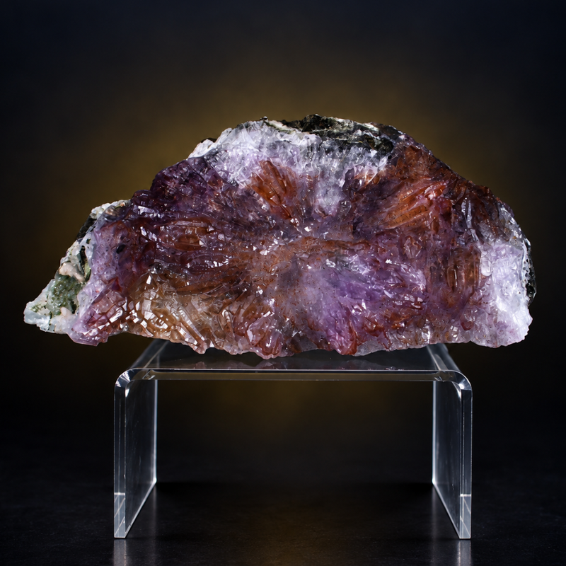 Red Amethyst Radiating Crystal Aggregate | 300 g | 13 × 6 × 4 cm