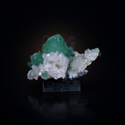 Green Double-Terminated Prismatic Apophyllite on Dark Rock Matrix · 140 g · 9 × 6 × 6 cm · Pune, Maharashtra, India
