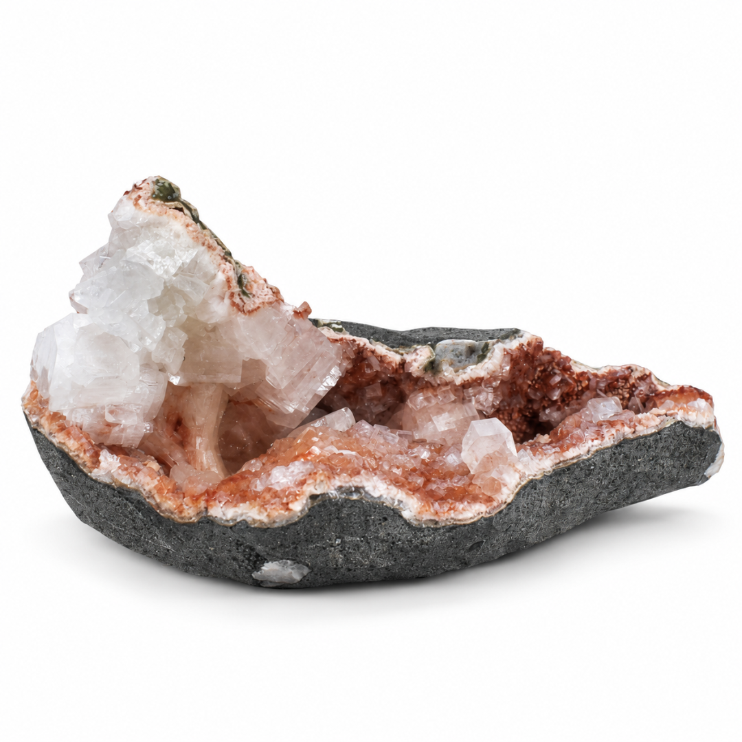Natural Stilbite with Chalcedony Geode Mineral Specimen – 570g