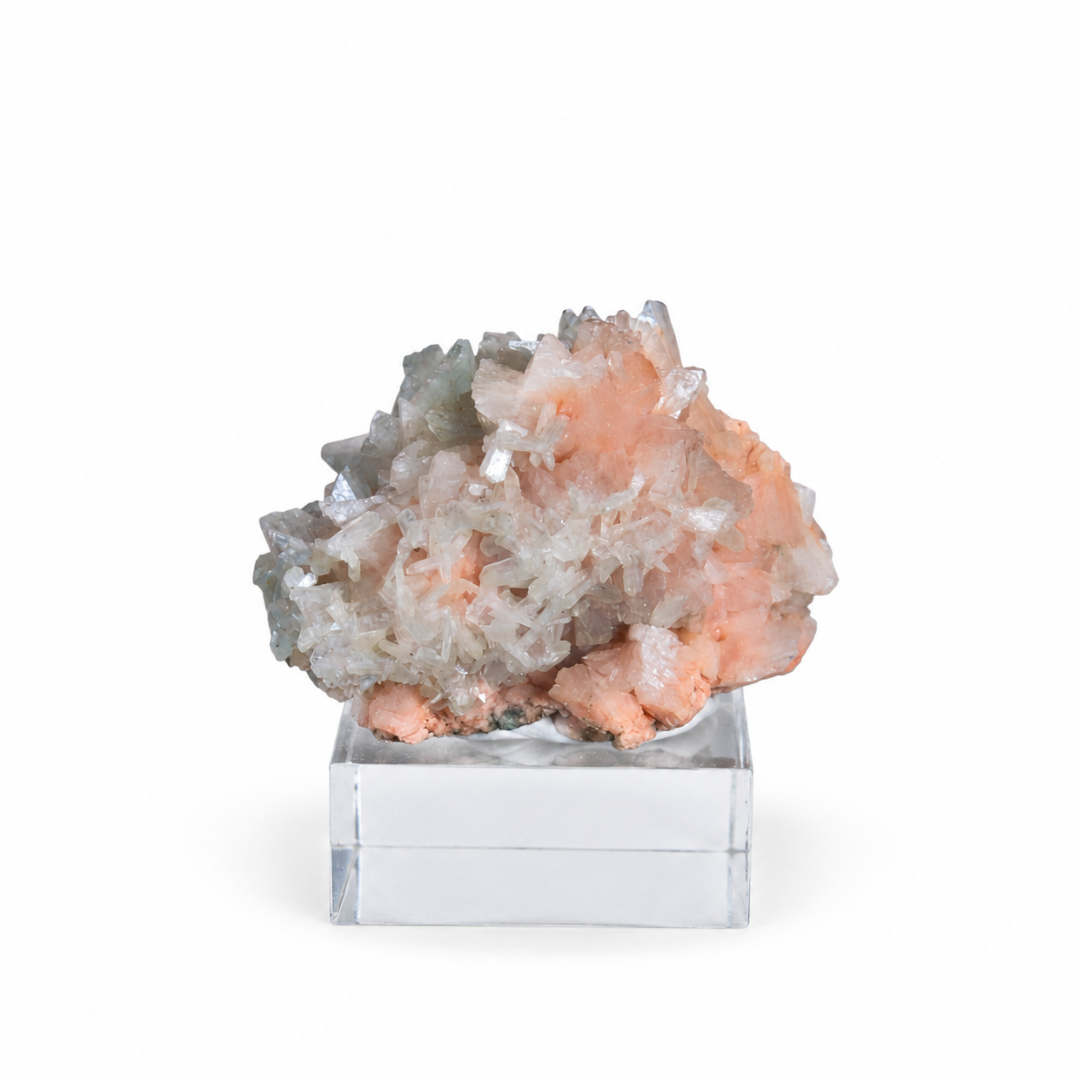 Natural Orange Stilbite Crystal with Heulandite – Mineral Specimen from India