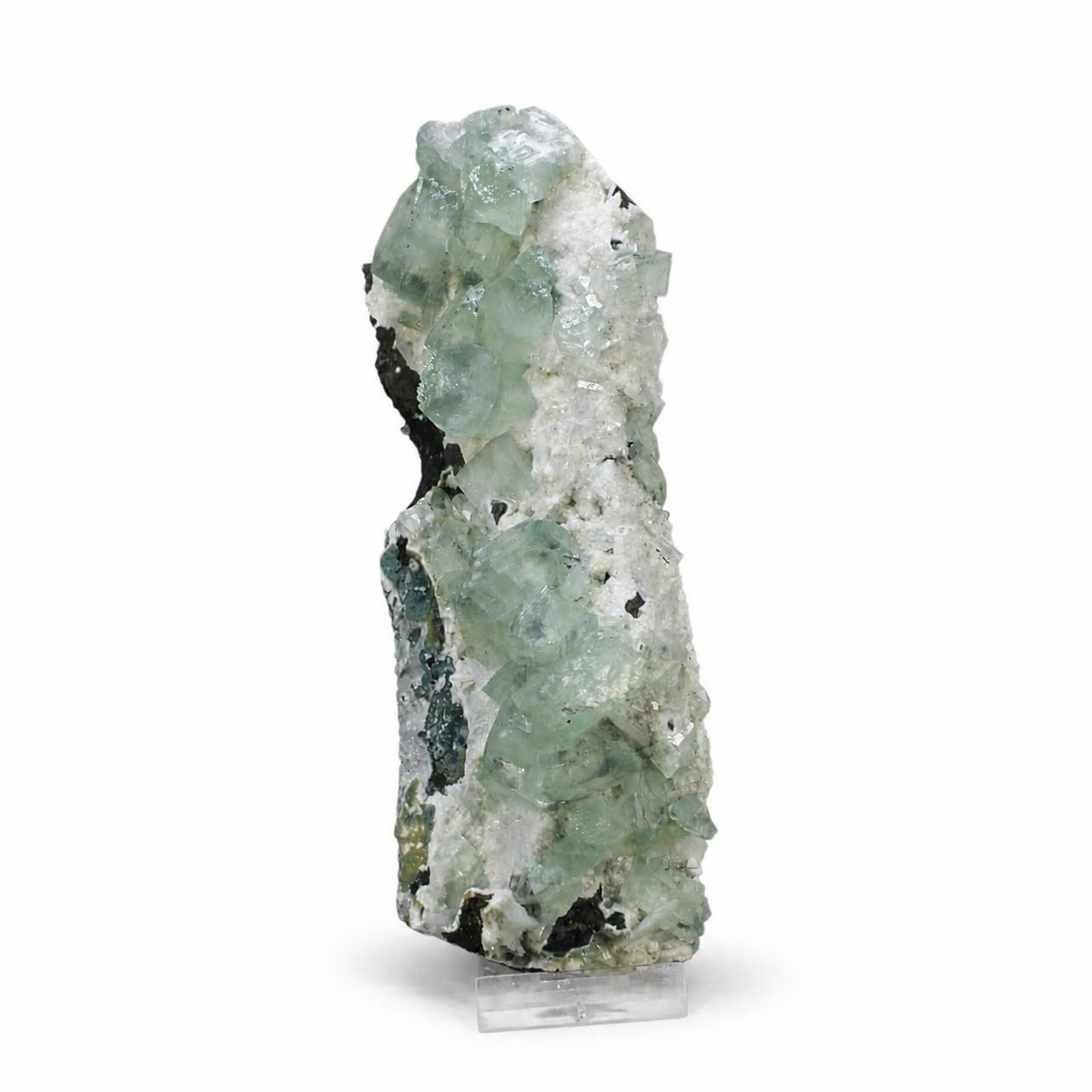 Natural Green Apophyllite with Heulandite Crystal Specimen – India