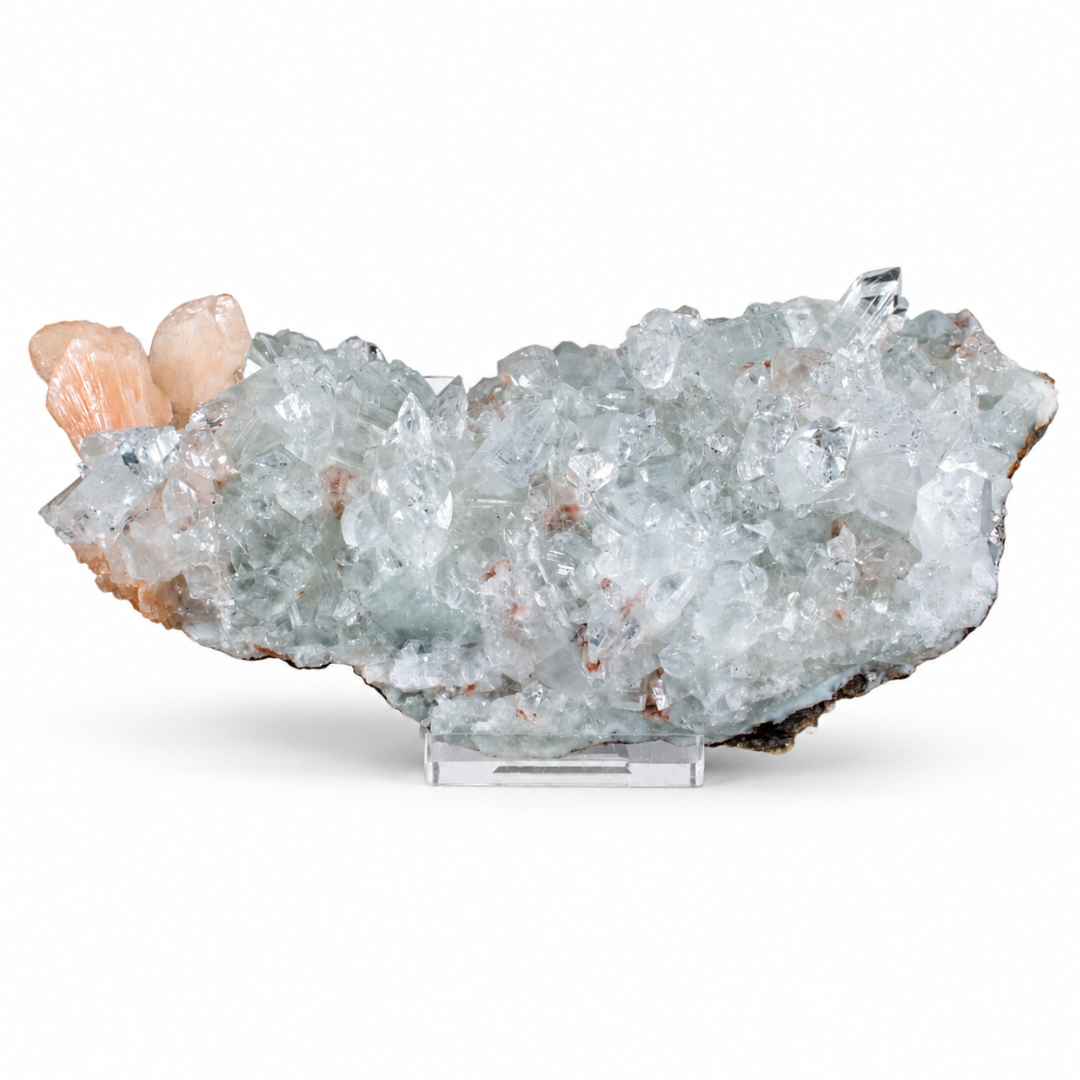 Natural Apophyllite with Heulandite Crystal Specimen – India