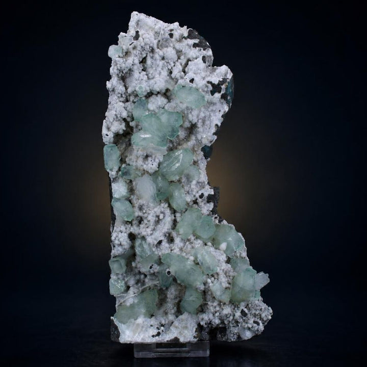 Green Apophyllite Crystal-Coated Matrix with Mordenite — India | 620 g | 20 × 9 × 5 cm
