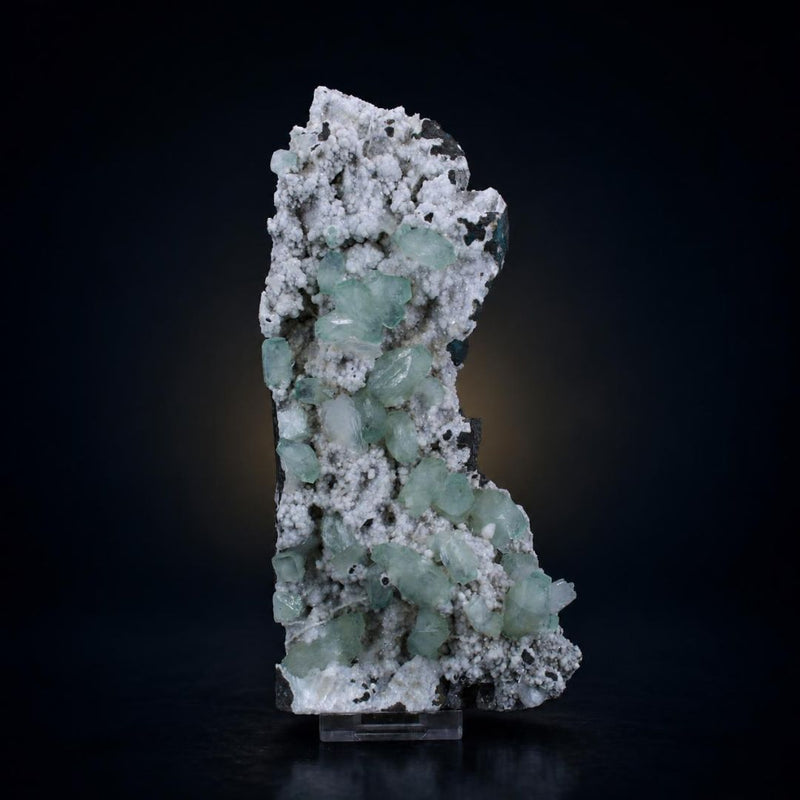 Natural Green Apophyllite with Mordenite Crystal – Mineral Specimen Matrix India | 620 gm | 20 × 9 × 5 cm
