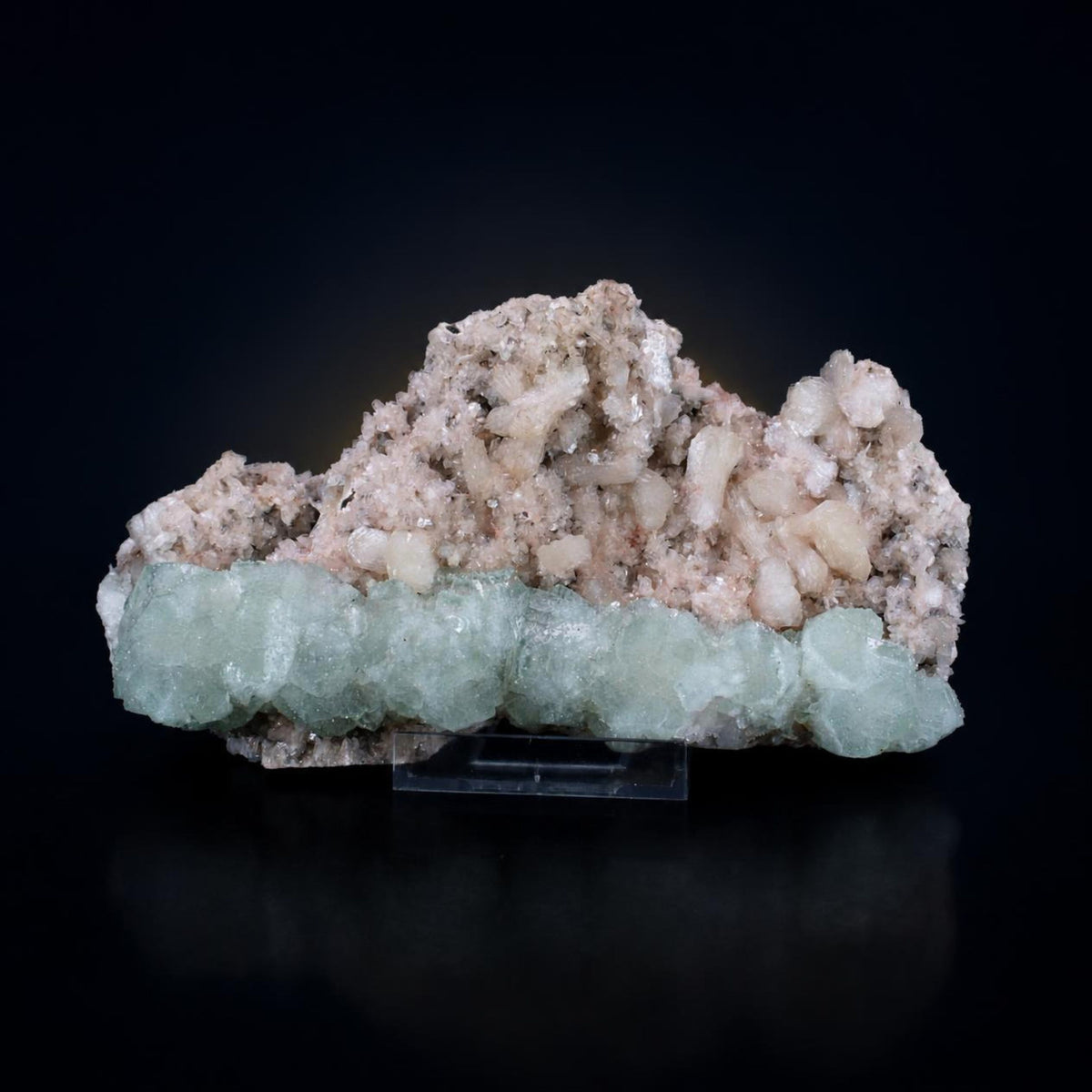 Natural Green Apophyllite & Stilbite Crystal – Mineral Specimen from India | 1070 gm | 21 × 12 × 6 cm