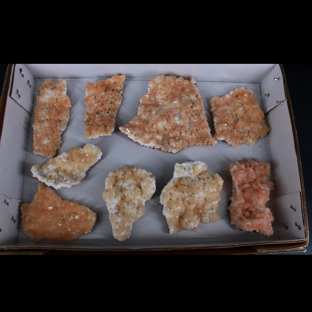 Natural Stilbite Heulandite Crystal Lot – 9 Pieces from India