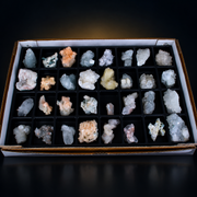 Mixed Natural Apophyllite, Stilbite &amp; Zeolite Mineral Lot – 32 Pieces