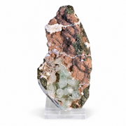 Natural Green Apophyllite with Heulandite Crystal Specimen – India
