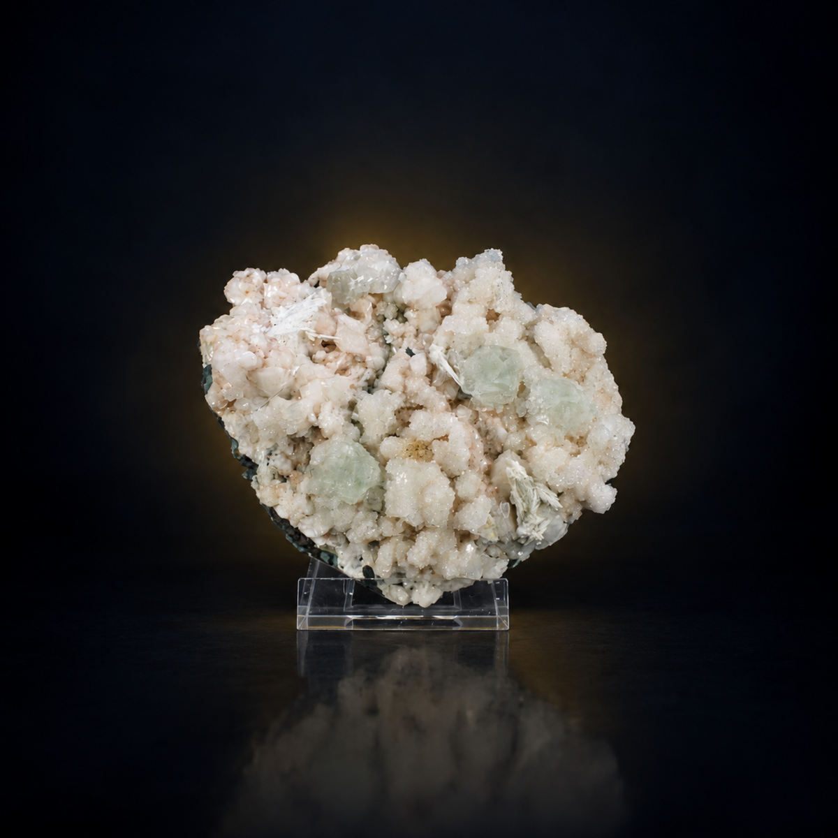 Natural Green Apophyllite with Stilbite and Heulandite – 560 g