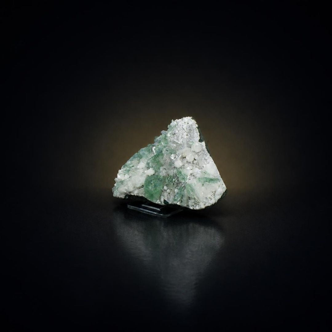 Green Tabular Apophyllite with White Mordenite | 266 g | 10 × 8 × 3 cm