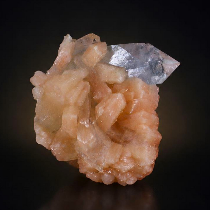 Stilbite Radiating Crystal Group with Apophyllite Cluster | 120 g | 8 × 6 × 5 cm