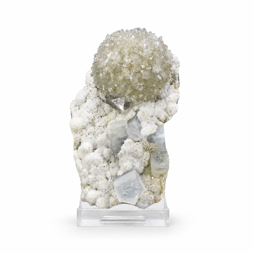 Natural Apophyllite with Stilbite Crystal Cluster – 100g