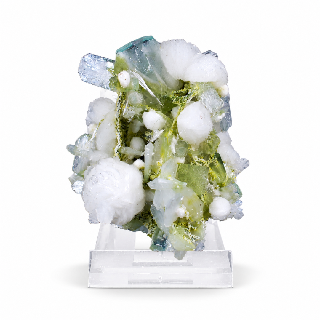 Natural Okenite with Apophyllite &amp; Heulandite Mineral Specimen – 70g
