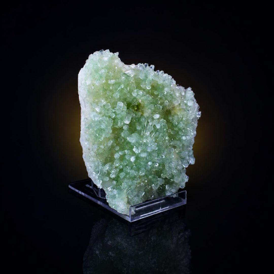 Natural Green Apophyllite Crystal Matrix Mineral Specimen from India 745 gm 14 × 14 × 4 cm